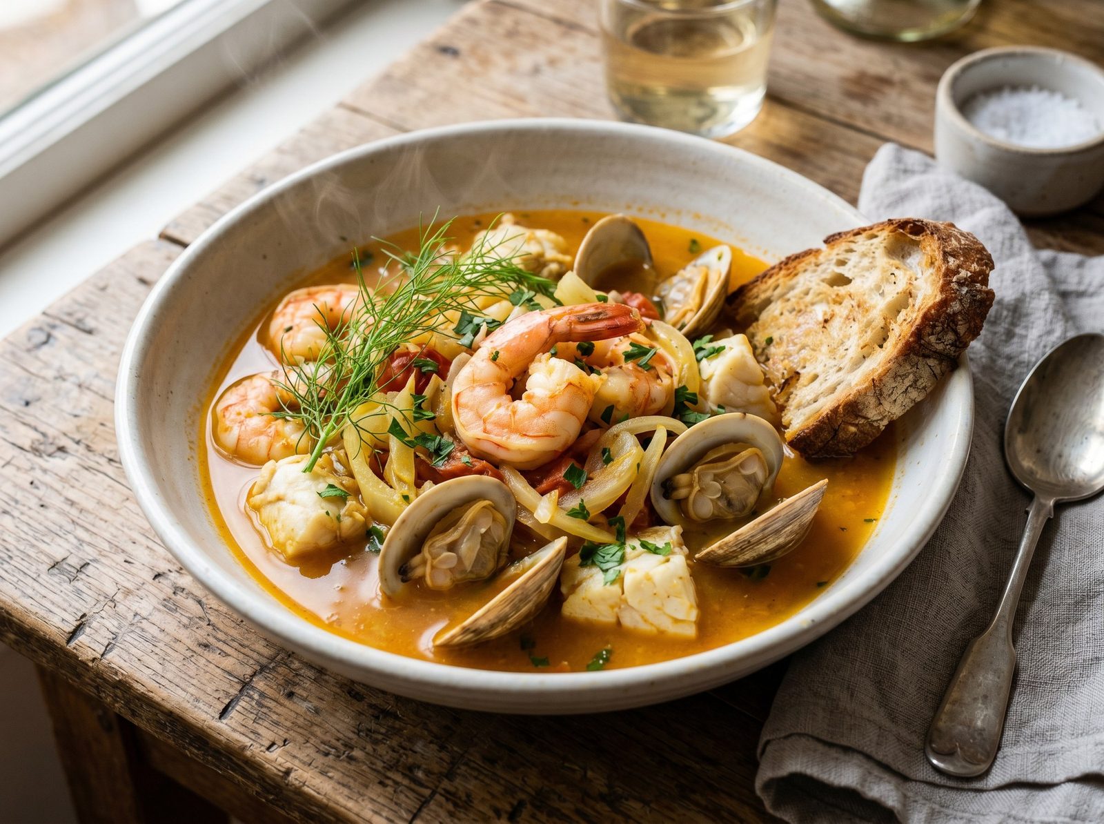 Seafood and Fennel Stew with Saffron (Cioppino-Inspired)
