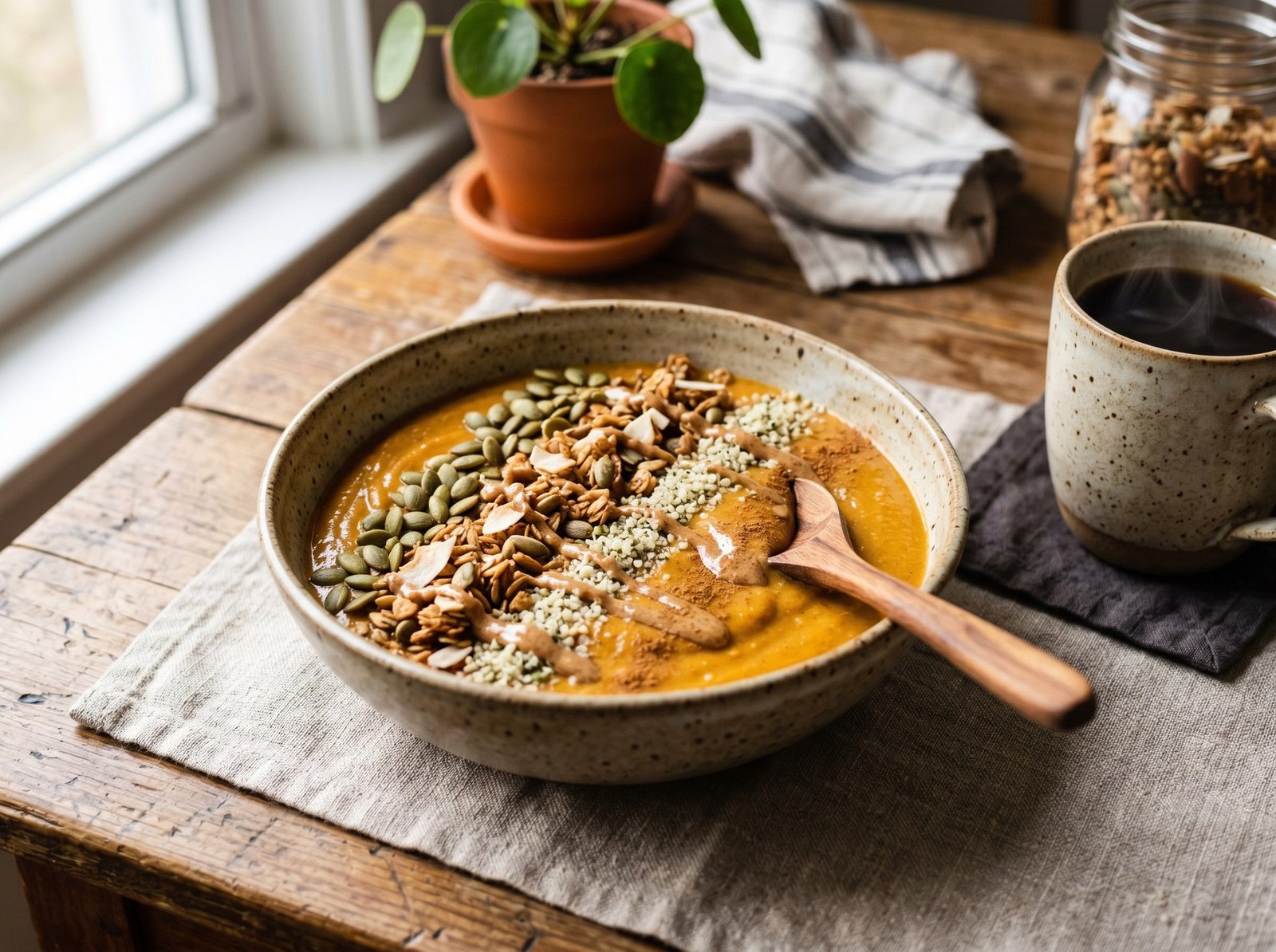 Pumpkin Spice Protein Smoothie Bowl