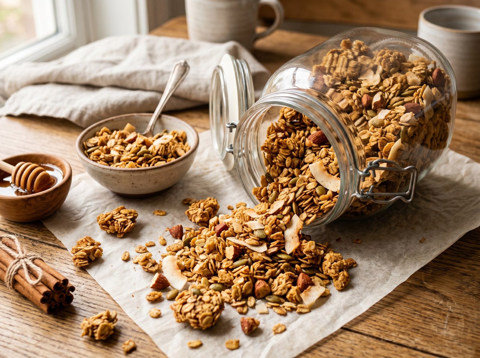 Spiced Pumpkin Seed and Coconut Granola (Low-Sugar)