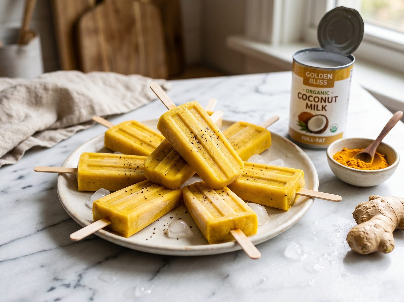 Turmeric-Black Pepper Golden Ice Pops