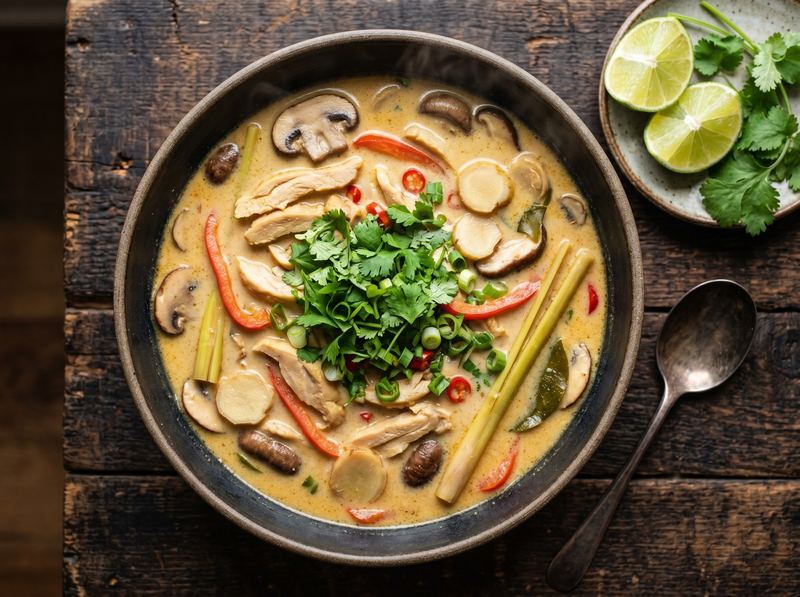 Thai-Inspired Coconut Chicken Soup (A Tom Kha Riff)