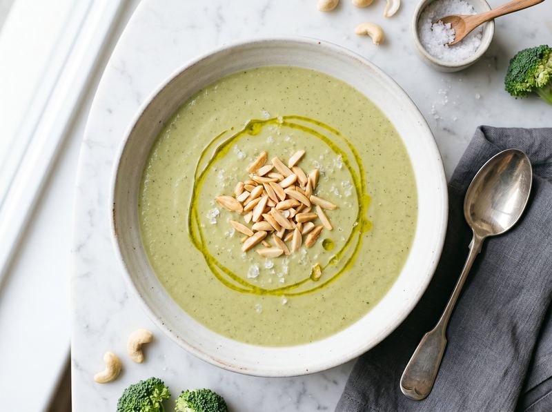 Creamy Broccoli Soup with Cashew Base (No Dairy Needed)