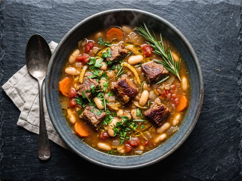 Lamb and White Bean Stew with Rosemary and Preserved Lemon