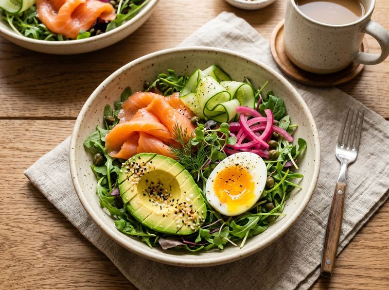 Smoked Salmon and Avocado Breakfast Bowl with Soft-Boiled Egg