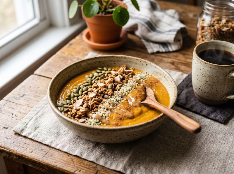 Pumpkin Spice Protein Smoothie Bowl