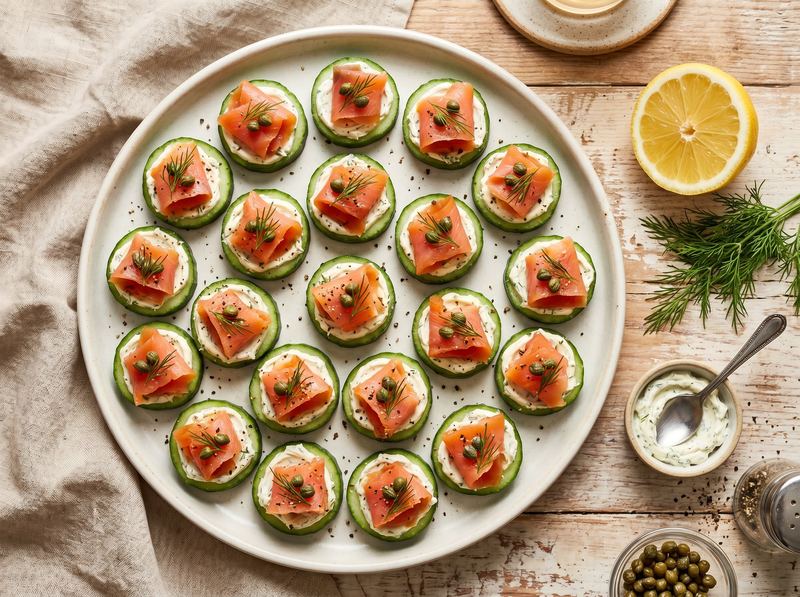 Cucumber and Smoked Salmon Bites with Lemon-Dill Cream Cheese