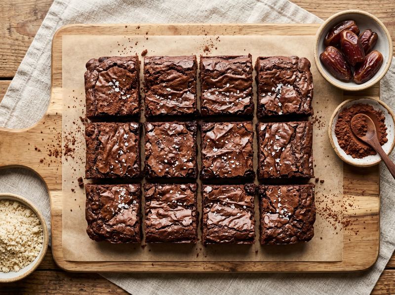 Almond Flour Brownies with Cacao and Medjool Dates