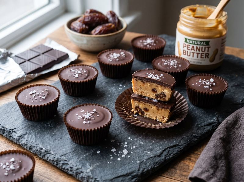 No-Bake Peanut Butter Fudge Cups with Dark Chocolate Shell